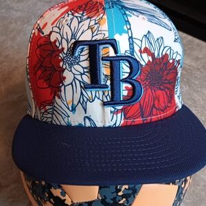 New Era Floral Blue and Red Cap